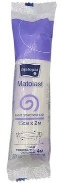 Matolast Фиксирующий бинт эластичный без застежки, 2мх15см, средней растяжимости, 1 шт.